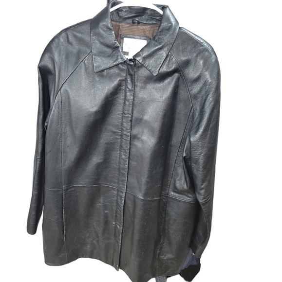 Worthington Classic biker style Lambskin Leather jacket Large - Picture 5 of 6